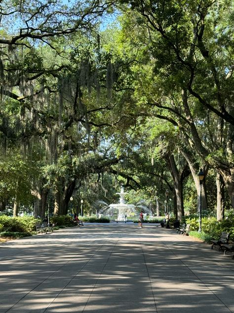 Going Coastal journey south at Forsyth Park in Savannah GA #exploregoingcoastal Forsyth Park Savannah Photography, Savannah Pictures, The Savannah Africa, Savannah River Street, Colonial Park Cemetery Savannah, Forsyth Park, Savannah Ga, City Design, Coastal Style