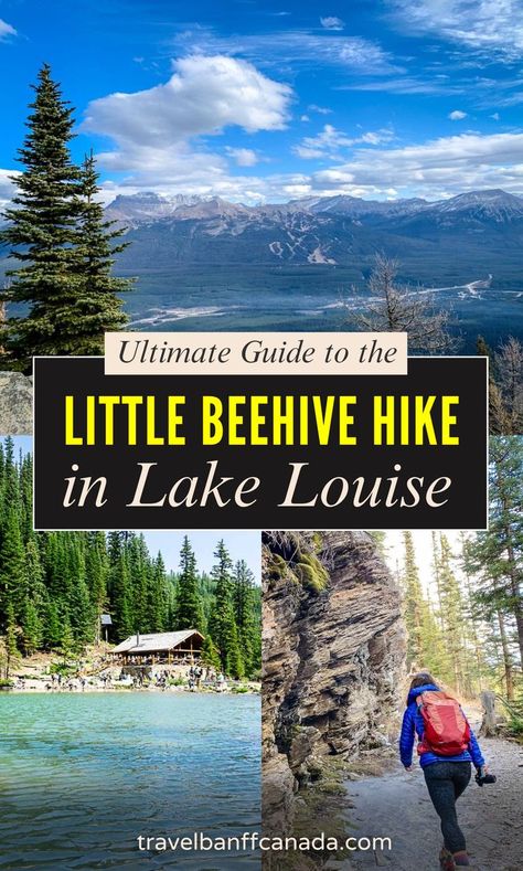 The Little Beehive hike at Lake Louise can be accessed via the Lake Agnes trail, one of the most beautiful Banff hikes. The Lake Agnes Teahouse hike offers stunning views of Mt. Whyte and Devils Thumb against the turquoise waters of Lake Agnes. This post provides details on how to reach the Little Beehive trail, includes a trail map, offers tips for hiking in Banff with kids, and lists what to pack for your Little Beehive hike. Banff Hikes, Hikes In Banff, Lake Agnes Tea House, Lake Agnes, Chateau Lake Louise, Hiking Map, Parks Canada, Mountain Scenery, Mirror Lake