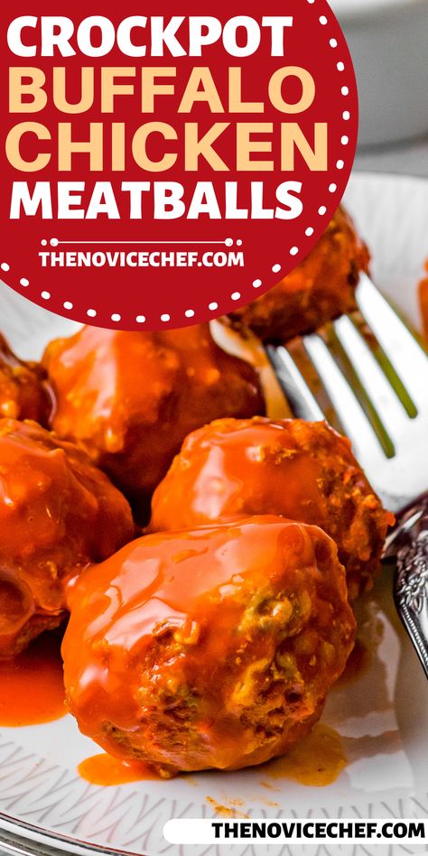 Need a perfect game day snack idea? These easy Slow Cooker Buffalo Chicken Meatballs are meaty, spicy, and tangy, just like hot wings—but without the hassle! Dress these babies with a side of ranch, celery, and carrot sticks for a fun party appetizer that everyone will devour. Slow Cooker Buffalo Chicken Meatballs, Buffalo Meatballs Crockpot, Crockpot Buffalo Chicken Meatballs, Buffalo Chicken Meatballs Crockpot, Spicy Meatballs Crockpot, Chicken Meatballs Crockpot, Buffalo Balls, Buffalo Chicken Balls, Easy Crockpot Buffalo Chicken