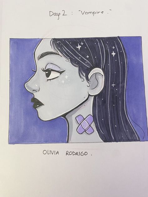 vampire Olivia Rodrigo Vampire Drawing, Olivia Rodrigo Drawings Simple, Olivia Rodrigo Drawing Sketch, Olivia Rodrigo Painting Ideas, Olivia Rodrigo Sketch, Olivia Rodrigo Painting, Olivia Rodrigo Fan Art, Olivia Rodrigo Fanart, Olivia Drawing