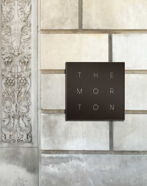 The Morton Branding - Exterior Signage Wood Shutters Exterior, Signage And Wayfinding, Hotel Signage, Country Interior Design, Wayfinding Signs, Plaque Design, Retail Signage, Building Signs, Exterior Signage