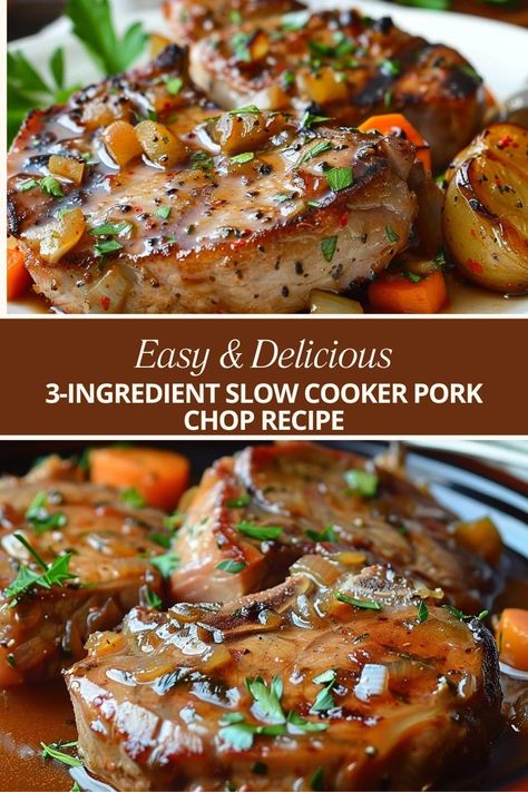 Slow Cook Pork Chops, Slow Cooker Pork Chops Recipes, Healthy Pork Chops, Healthy Pork Chop Recipes, Boneless Pork Chop Recipes, Pork Crockpot Recipes, Pork Chop Recipes Crockpot, Pork Chop Recipe, Healthy Pork