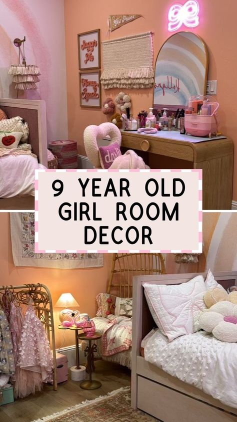 Kids room interior design is so much fun because you get to play with fun colors & textures.  Tour our 9 year old girl's bedroom for our girly girl!  Get girl bedroom ideas for kids here! Boho Kids Bedroom, Bedroom Ideas For Kids, Ikea Dresser Makeover, Kids Room Interior, Krista Horton, Girl Bedroom Ideas, Modern Boho Home Decor, Trendy Nursery