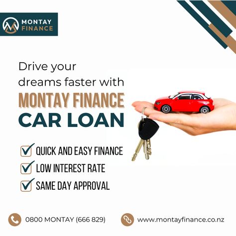 It's never too late to drive your dreams faster with a Montay Finance Car Loan with⬇️ ✅Quick and easy finance ✅Low interest rate ✅Same day approval And you can have your dream car in no time! So what are you waiting for? Get on the road to success now with Montay Finance Car Loan🚗 Apply now and let the journey begin To know more⬇️ 📞 0800 MONTAY (666 829) or Visit: http://www.montayfinance.co.nz/ . . . #montayfinance #carloans #NewCar #loan #autoloan #autofinance #autoFinance #carLoans Car Loan Ads, Car Loan Creative Ads, The Road To Success, Ads Creative Advertising Ideas, Car Loan, Road To Success, Advertising Ideas, Sports Website, Car Fuel