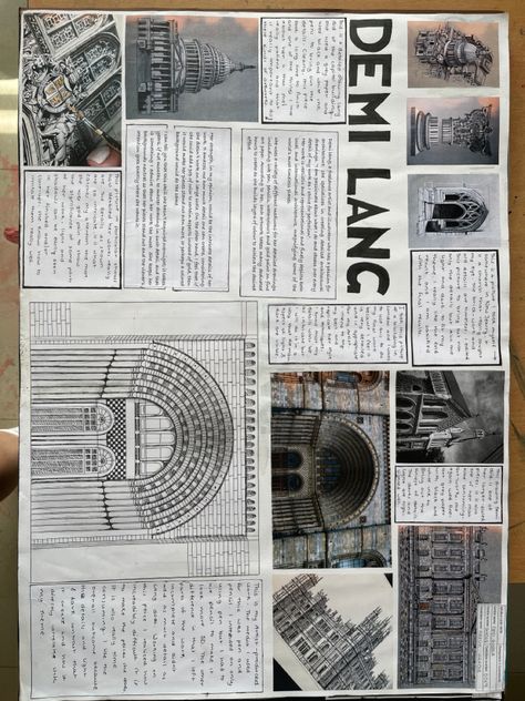 Artist study 1 Demi Lang Art, A Level Mood Board, A Level Art Sketchbook Architecture, Architecture Title Page, Gcse Art Sketchbook Title Page, Artist Research Page A Level, Places And Spaces Gcse Art, Ceramic Portfolio, Gcse Architecture