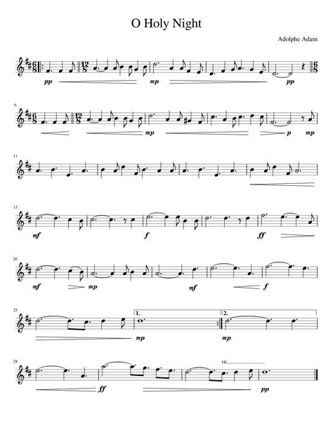 O Holy Night Sheet Music, Violin Sheet, Violin Sheet Music, Oh Holy Night, O Holy Night, Holy Night, Free Sheet Music, Violin, Sheet Music