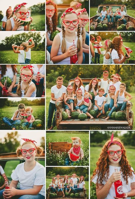 Watermelon Pics, Cousin Photo Shoots, Children Photography Ideas, Watermelon Pictures, Cousin Pictures, 4th Of July Photography, Cousin Photo, Large Family Photos