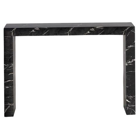 Console Table Black, Outdoor Console Table, Dark Castle, Cream Cushions, Marble Console, Block Table, Concrete Finish, Scotland Uk, Outdoor Armchair