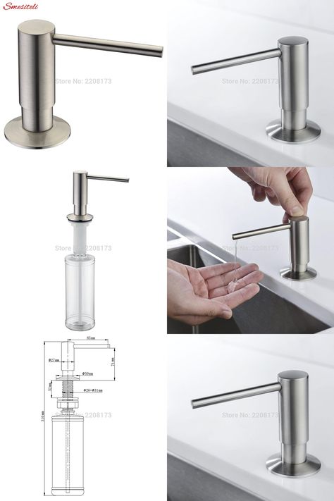 [Visit to Buy] Built In Solid Brass Kitchen Soap Dispenser Smeslteli Design Easy Installation - Well Built and Brushed Nickel Sturdy #Advertisement Built In Soap Dispenser Kitchen, Built In Soap Dispenser Bathroom, Kitchen Sink With Soap Dispenser, Kitchen Soap Dispenser Ideas, Taupe Kitchen Cabinets, Commercial Bathroom Designs, Taupe Kitchen, Commercial Bathroom, Soap Dispenser Wall