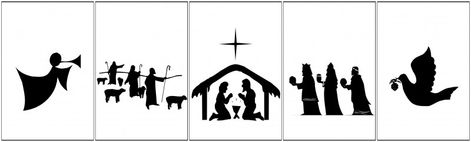 Free Printable Nativity Banner | Uncommon Designs Nativity Silhouette Free Printable, Recycled Lantern, Nativity Banner, Easter Egg Decorating Party, Printable Nativity, Ministering Ideas, Nativity Play, Church Banners Designs, Homemade Advent Calendars