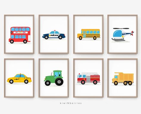 Transportation Bedroom, Wall Prints Printable, Transport Art, Baby Boy Room, Toddler Boy Room Decor, Boy Room Decor, Girls Room Wall Art, Educational Wall Art, Baby Boy Room Decor