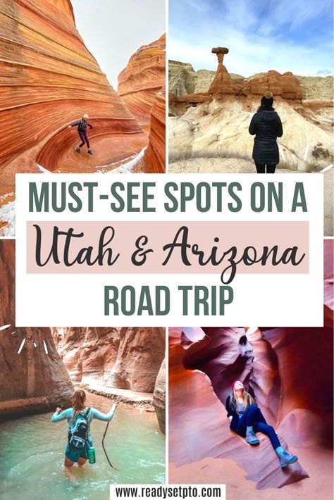 The Best Things To See on a Utah & Arizona Road Trip The Mighty 5 Utah, Road Trips Out West, National Parks Arizona, Arizona Road Trip Map, Colorado Utah Arizona Road Trip, Best 4 Day Vacations In The Us, Utah And Arizona Road Trip, Utah Road Trip National Parks, Arizona Utah Road Trip Itinerary