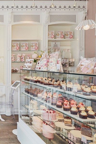 Best Cake Bakeries London - Great British Bake Off  - Tatler Cake Shop Interior, Cake Shop Design, Boutique Patisserie, Bakery London, Peggy Porschen Cakes, Bakery Shop Design, Bakery Store, Bakery Interior, Bakery Design Interior