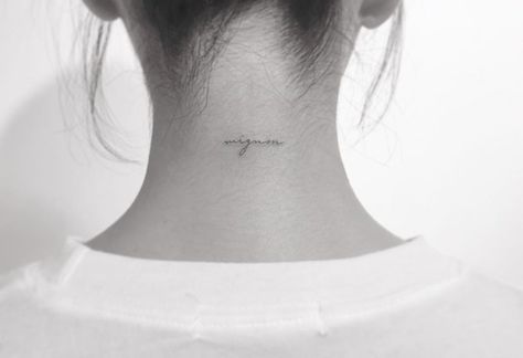 Behind The Neck Tattoos, Back Of Neck Tattoos For Women, Playground Tattoo, Nape Tattoo, Small Neck Tattoos, Neck Tattoos Women, Back Of Neck Tattoo, Discreet Tattoos, Little Tattoos