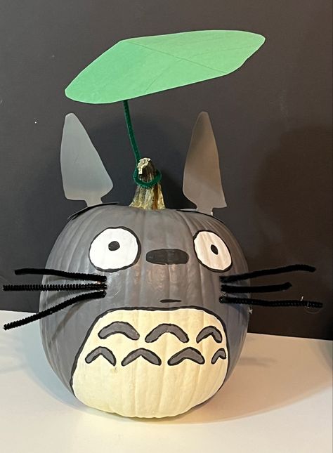 Totoro Pumpkin Painting, Stitch Pumpkin Painting, Totoro Pumpkin, Pumkin Ideas, Pumpkin Character, Pumpkin Paint, Pumpkin Decorating Contest, Pumpkin Designs, Halloween Pumpkin Designs