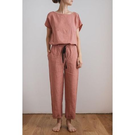 Linen Pajama Set, Trousers Women Outfit, Silk Pajamas Shorts, Mode Ulzzang, Linen Pajamas, Chique Outfits, Linen Fashion, Fabric Strap, Lingerie Outfits