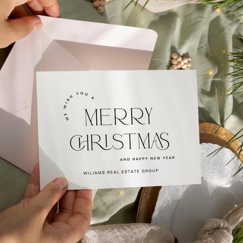 Elegant Minimalist Corporate Christmas Greeting Holiday Card  Zazzle Corporate Postcard Design, Christmas Card Corporate, Christmas Aesthetic Cards, Minimalistic Christmas Card, Christmas Posts Instagram, Christmas Invitation Card Design, Christmas Card Aesthetic, Christmas Billboard, Gift Card Aesthetic