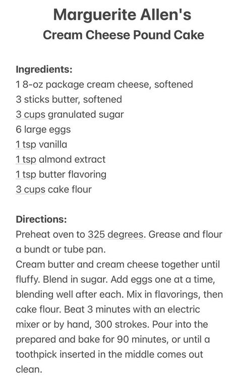 Cheese Pound Cake Recipe, Cream Cheese Pound Cake Recipe, Tube Pan, Butter Pound Cake, Cheese Pound Cake, Loaf Cake Recipes, Cake Recipes Easy Homemade, Pound Cake Recipe, Cream Cheese Pound Cake