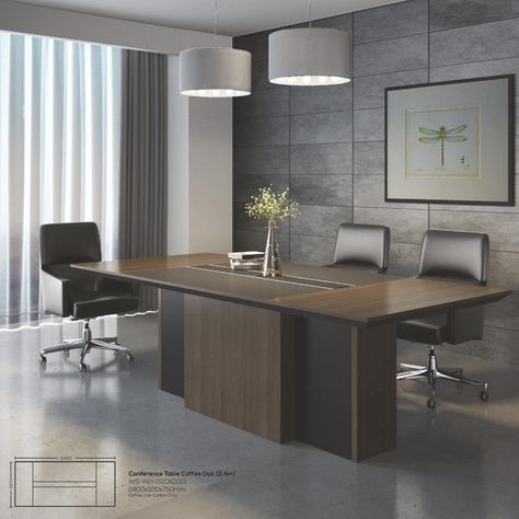 Conference Table Ideas, Md Table, Boardroom Table Design, Office Conference Table, Meeting Room Table, Grey Blinds, Conference Room Tables, Reception Sofa, Conference Tables