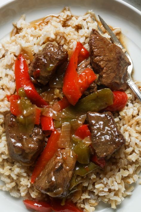 Beef Tips and Rice Beef Tips And Rice, Crock Pot Beef Tips, Beef Tip Recipes, 100 Days Of Real Food, Steak Tips, Tender Steak, Beef Tips, Comfort Food Southern, Healthy Comfort Food