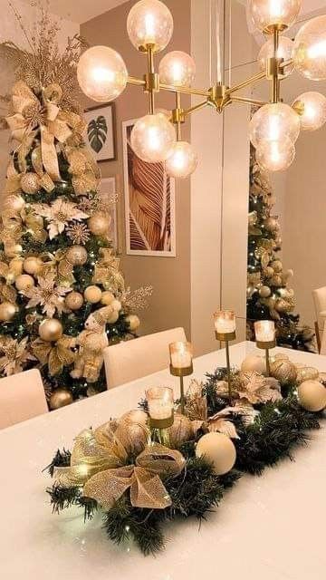 Elegant Christmas Tree Decorations, Christmas Decorations Apartment, Pretty Christmas Decorations, Christmas Apartment, Elegant Christmas Trees, Creative Christmas Trees, Christmas Floral Arrangements, Christmas Themes Decorations, Christmas Tree Inspiration