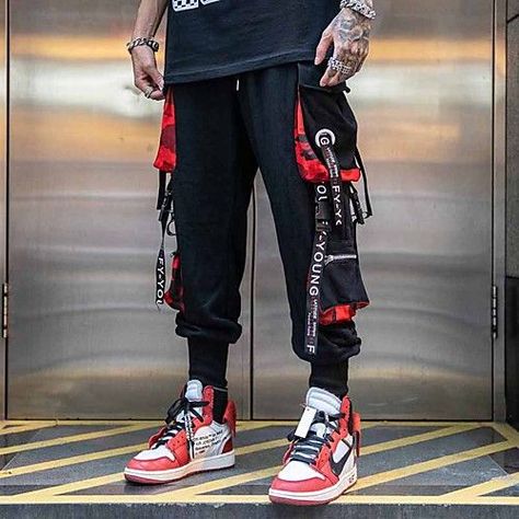 452bf208bf901322968557227b8f6efedesc34262333ri Techwear Men, Hip Hop Joggers, Techwear Streetwear, Cargo Pants Streetwear, Mens Trousers Casual, Womens Prom Dresses, Black Cargo Pants, Men Pants, Streetwear Mens