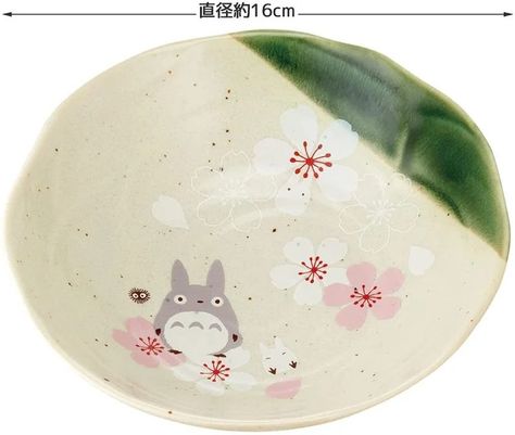 White Totoro, Totoro Pattern, Color Me Mine, Diy Pottery Painting, Japanese Bowls, Pottery Painting Designs, Keramik Design, Sakura Cherry Blossom, Kawaii Gifts