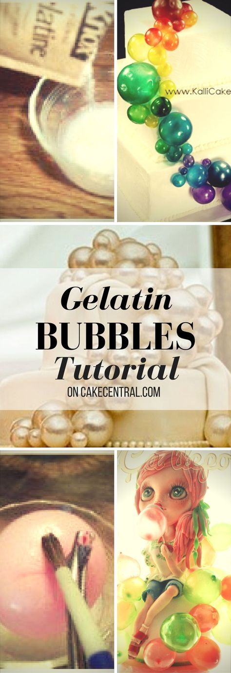 Sugar Bubbles How To Make, Gelatin Balloons, Gelatine Bubbles, Cake Bubbles, Candy Bubbles, How To Make Gelatin, Gelatin Bubbles, Dessert Holiday, Frosting Cupcakes