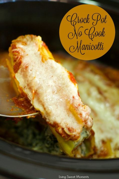 Frozen Manicotti, Crockpot Manicotti Recipe, Club Salad, Spinach Manicotti, Ricotta Spinach, Crockpot Pasta, Manicotti Recipe, Baking Secrets, Easy Vegetarian Dinner