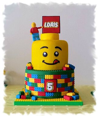 Lego Mega Head Stack Cake, broadwaybakery.com 39994 Ninjago Birthday Cake, Lego Torte, Tort Hello Kitty, Cake Lego, Climbing Party, Ninjago Cakes, Lego Birthday Cake, Lego Themed Party, 5th Birthday Cake