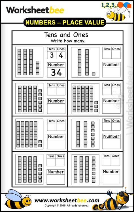 printable worksheet for tens and ones for kids writing how many How Many Tens And Ones Worksheet, Place Value Tens And Ones Worksheets, Learning Tens And Ones, Maths Tens And Ones Worksheet, Teaching Tens And Ones, Tens Ones Worksheet For Kg, Tens And Ones Activities Kindergarten, Tens And Ones Worksheets First Grade, Tens And Ones Worksheet Kindergarten