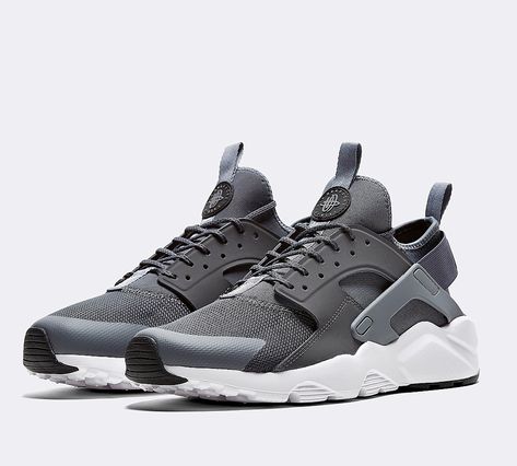 Nike Air Huarache Run Ultra (Grey/White) Nike Air Huarache Ultra, Shoes For School, Trainers Nike, Fly Shoes, Nike Shoes Girls, Custom Nike Shoes, Nike Shoes Outfits, Huarache Run, Nike Air Shoes