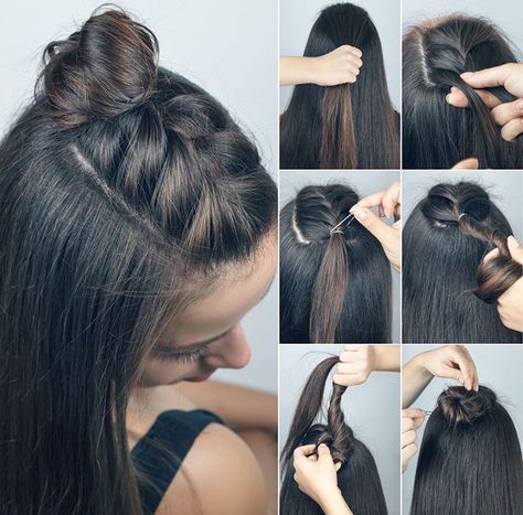 Hair Challenge, Awesome Hairstyles, Easy Hairstyles For Medium Hair, Hairstyles For, Easy Hairstyle, Peinados Fáciles Para Cabello Corto, Penteado Cabelo Curto, Braided Hairstyles Easy, Short Hair Styles Easy