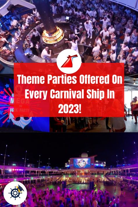 Wondering about which theme parties will be on your Carnival cruise in 2023? See all planned theme parties by Carnival ship for 2023 here! #carnivalcruiseline #carnivalcruise #funship #cruisingcarnival Carnival Cruise Essentials, Carnival Cruise Sunshine, Cruise Ideas Carnival, Carnival Freedom Ship, Cruise Ship Party Theme, Carnival Sunshine Cruise Tips, Carnival Glory Cruise Ship, Carnival Liberty Cruise Ship, Carnival Legend Cruise Ship