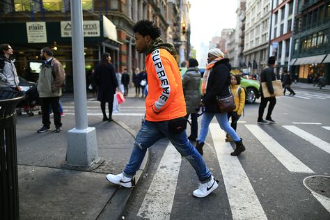 #Supreme #City #Jacket #hoodie #street #style #orange Supreme Fashion Men, Common Rapper, Stylish Sneakers Outfit, Supreme Jacket, Supreme Girls, Supreme Fashion, Supreme Clothing, Supreme Brand, Soho New York