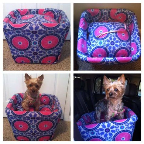 Dog Car Booster Seat, Dog Car Accessories, Blanket Fabric, Dog Clothes Diy, Diy Dog Bed, Dog Car Seat, Dog Seat, Clothes Hamper, Pet Car Seat