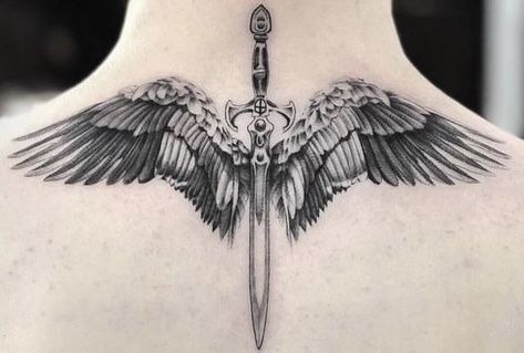 Back Tattoos For Guys Upper, Armor Of God Tattoo, Ink Tattoo Design, Evolution Tattoo, Wing Tattoo Men, Red Tattoo Ideas, Red Ink Tattoo, Ma Tattoo, Tatuagem Masculina Pequena