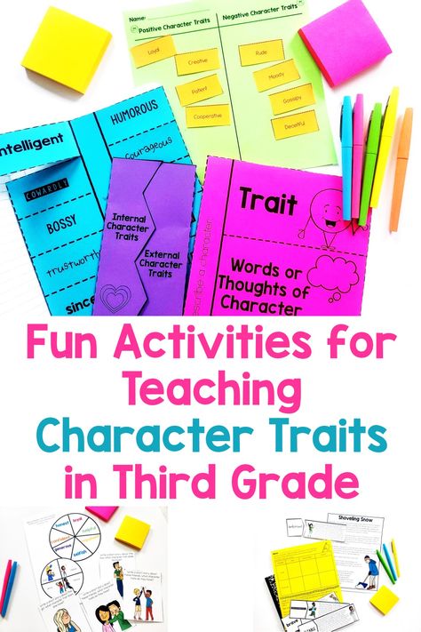 Looking for creative ways to help your 3rd grade students understand character traits? This blog post shares fun activities that engage students in learning about characters as individuals and comparing them to others. From creating anchor charts to practicing character traits through reading, writing, and role-playing, these activities will help students better understand who characters are and what motivates their actions. Negative Character Traits, Character Traits Activities, Teaching Character Traits, Interactive Anchor Charts, Positive Character Traits, Teaching Character, Reading Lesson Plans, 5th Grade Reading, Character Trait