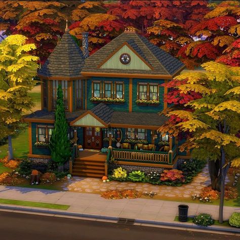 Sims 4 Cats And Dogs Build, Sims 4 High School Years House, Sims Autumn House, Sims Fall House, Sims Suburban Home, Sims 4 Seasons House, Sims 4 Halloween House, Sims 4 Cats And Dogs House, Sims 4 Fall House