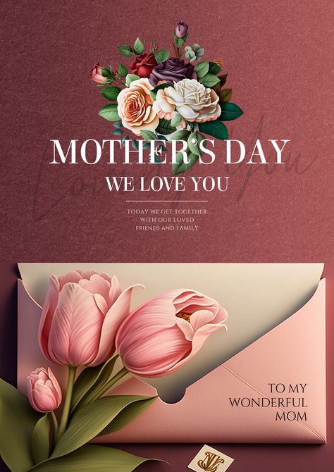 Flower Creative Ads, Flowers Poster Design, Mother Day Poster Design, Poster Design Flower, Mothers Day Graphic Design, Flower Ads, Mother Day Cards, Mothers Day Greetings, Mothers Day Ad