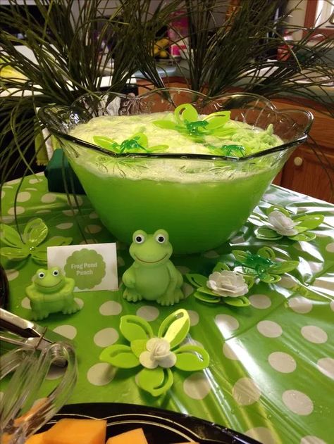 13+ Frog Themed Baby Shower Ideas Princess In The Frog Party Ideas, Pond Party Decorations, Princess And Frog Food Ideas, Pond Theme Birthday Party, Princess And The Frog Themed Birthday Party, Tiana Princess And The Frog Birthday Party, Frog And Toad Baby Shower Theme, Princess And The Frog Birthday Theme, Frog And Toad Birthday Party