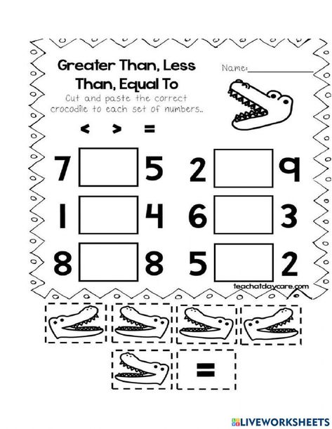 Number Recognition Activities, Greater Than Less Than, Counting To 20, Ordinal Numbers, Addition Practice, Math Interactive, Tens And Ones, Cut And Paste, Activity Sheets