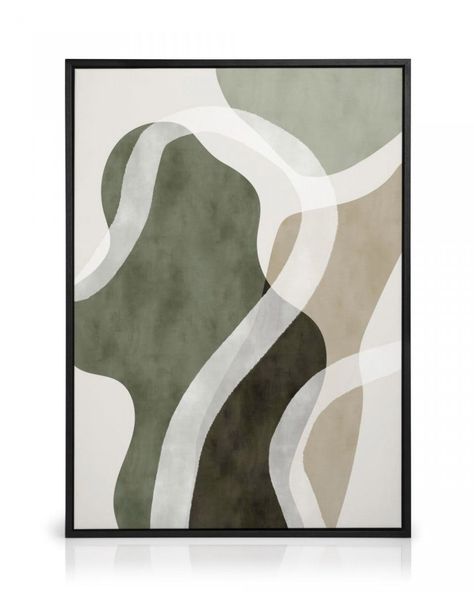 Abstract Green Shapes No1 Canvas - Green abstract - desenio.com