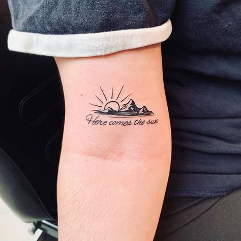 Stay Wild Mountain Tattoo, Mountain Arm Tattoo, Here Comes The Sun Tattoo, Cj Tattoo, Sunny Tattoo, Cuba Tattoo, The Sun Tattoo, Soul Sister Tattoos, Sunrise Tattoo