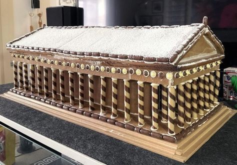 Greek Reporter on Instagram: "Parthenon of Acropolis made out of gingerbread for Christmas by Australian pop-artist Liam D. Jensen. 🇬🇷 . . . . credit: Liam D. Jensen via Greek Herald . . . . #parthenon #acropolis #popartist #artist #australia #greece #liamjensen #gingerbeard #christmas #dessert #christmasdessert #sweets #ancientgreece #greekgods #greece #hellas #ellada" Ancient Greece Party, Greek Parthenon, Greece Party, Greek Christmas, Birthday Stuff, Christmas Dessert, Acropolis, Work Party, Pop Artist