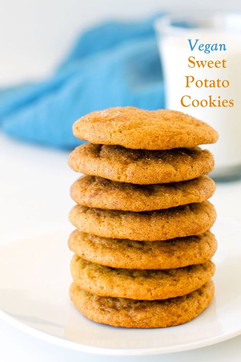 Sweet Potato Cookies Vegan, Vegan Sweet Potato Cookies, Sweet Potato Recipes Cookies, Sweet Potatoes Cookies, Sweet Potato Cookies Healthy, Sweet Potato Cookies Recipes, Pumpkin Spice Cookie Recipe, Potato Cookies, Spice Cookie Recipes