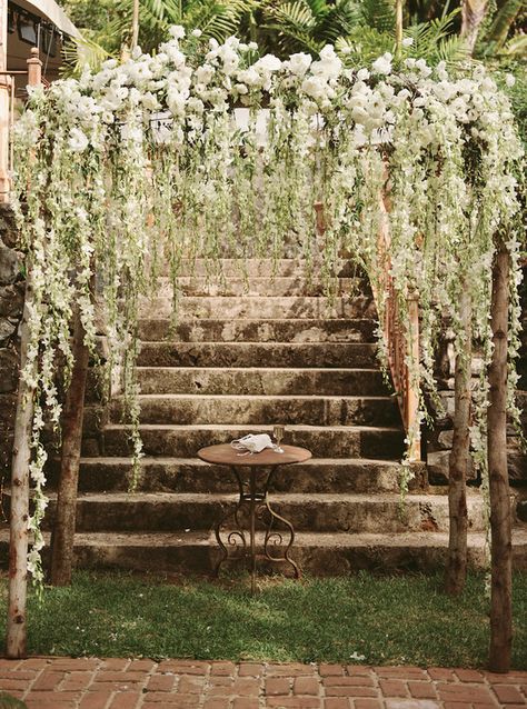 More to come of this wedding from the adorable Ashley Camper. This is another piece now available to rent—we think it will look fabulous festooned with ... Wedding Chuppah, Wedding Arch Rustic, Romantic Garden Wedding, Ceremony Arch, Salou, Hanging Flowers, Floral Arch, Ceremony Decorations, Trendy Wedding