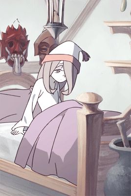 Sucy wakes up Sucy Manbavaran, Witch Gif, Little Witch Academia, Witch Academia, Animated Gif, We Heart It, Good Morning, Witch, Gif