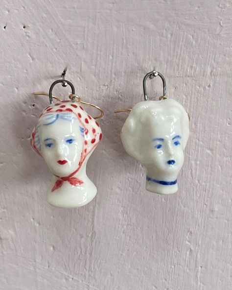 Ceramic Necklace Jewellery, Ceramic Doll, Doll Necklace, China Head Doll, China Doll, Ceramic Necklace, China Dolls, Head Jewelry, Crafts For Girls