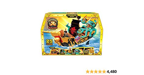 Amazon.com: Treasure X Sunken Gold Treasure Ship Playset - 25 Levels of Adventure | Find Guaranteed Real Gold Dipped Treasure | Interactive Fun for All, Treasure Hunter : Everything Else Treasure Ship, Gold Treasure, Pirate Toys, Toys Uk, Moose Toys, Karakter Disney, Treasure Hunter, Puzzle Solving, Pirate Ship